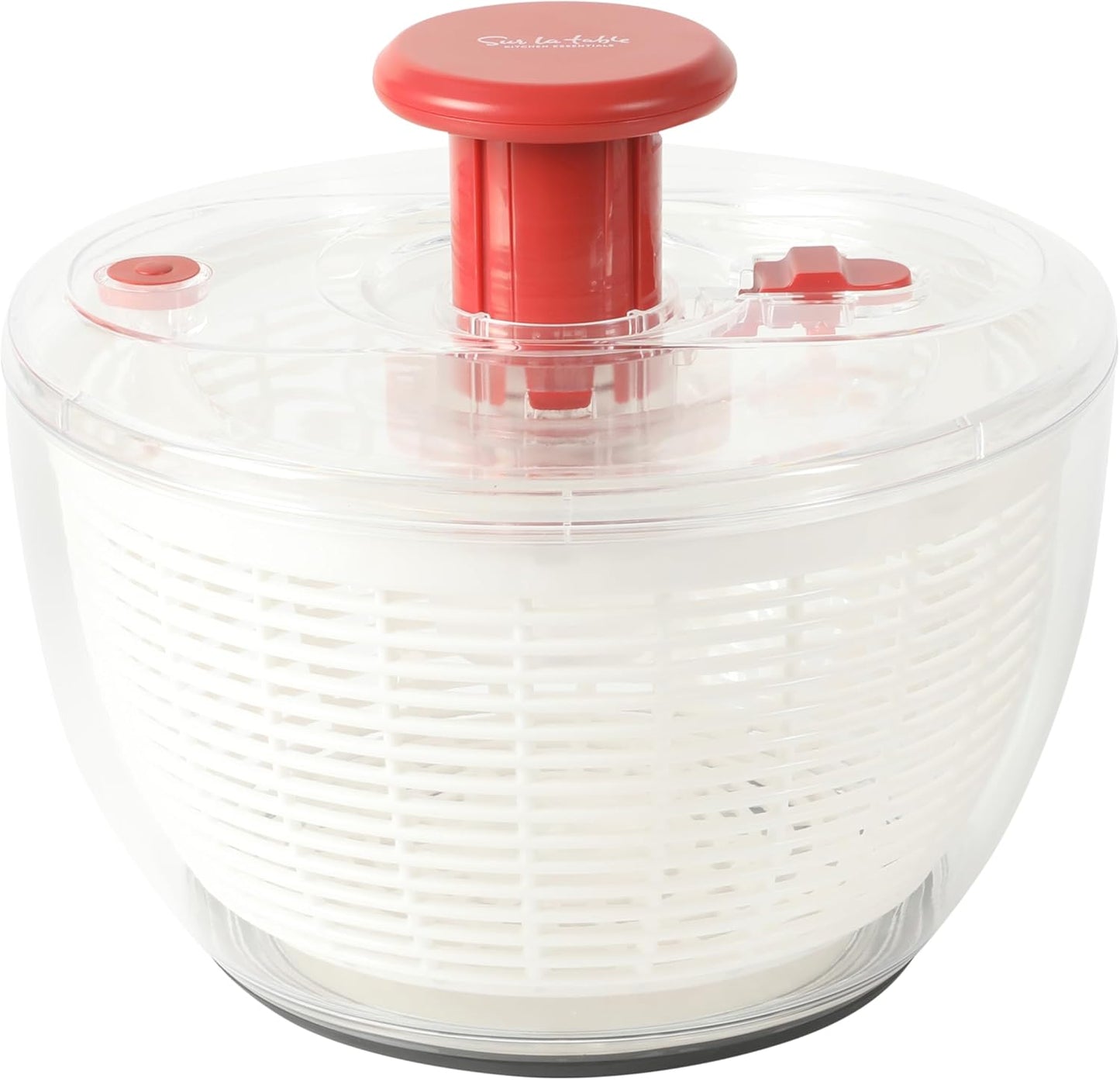 Sur La Table 6.3 Qt Salad Spinner - Versatile Fruit & Vegetable Washer with Strainer | Red