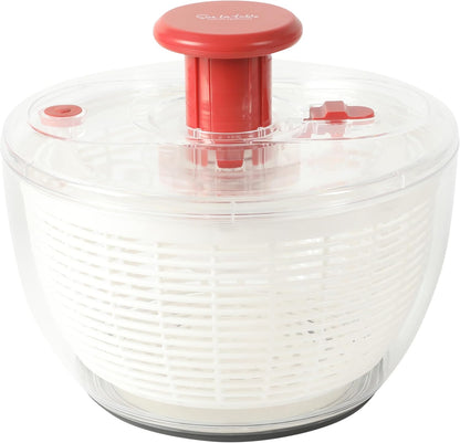 Sur La Table 6.3 Qt Salad Spinner - Versatile Fruit & Vegetable Washer with Strainer | Red