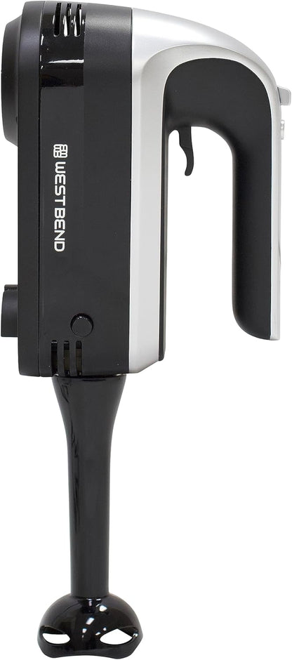 West Bend Hand Mixer Plus - 6-Speed Immersion Blender Attachment with Ergonomic Handle | 250-Watts, Black