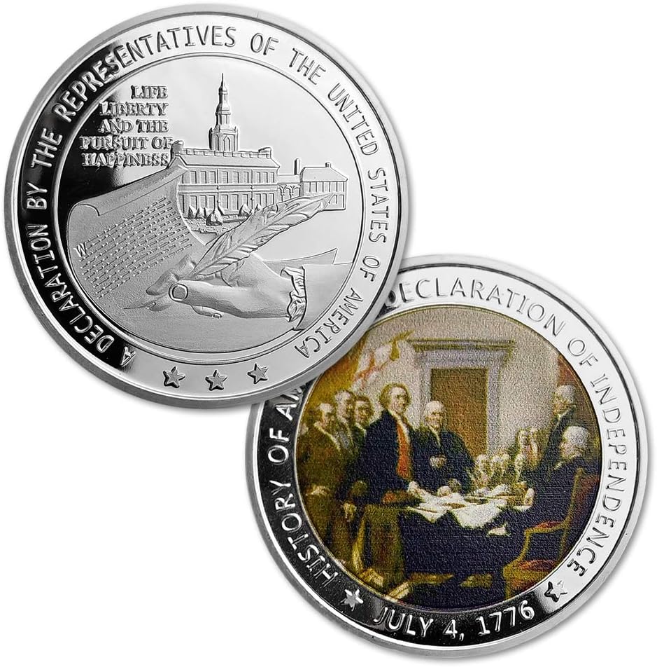 US Military Challenge Coin - 1776 Declaration of Independence Commemorative Design