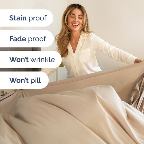 Hotel Luxury Twin Size 3-Piece Sheet Set - Comfy, Breathable & Cooling Bed Sheets - Ultra-Soft, Wrinkle-Free, Deep Pockets - Oeko-Tex Certified - Cream