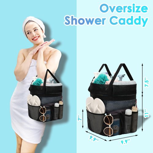 Fammart Mesh Shower Caddy - Portable 8-Pocket Tote for Dorms, Travel, Beach & Gym Essentials