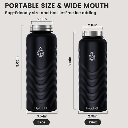 Skiennix 32oz Stainless Steel Insulated Water Bottle - 48H Cold & 24H Hot, Leak-Proof, BPA-Free | Black