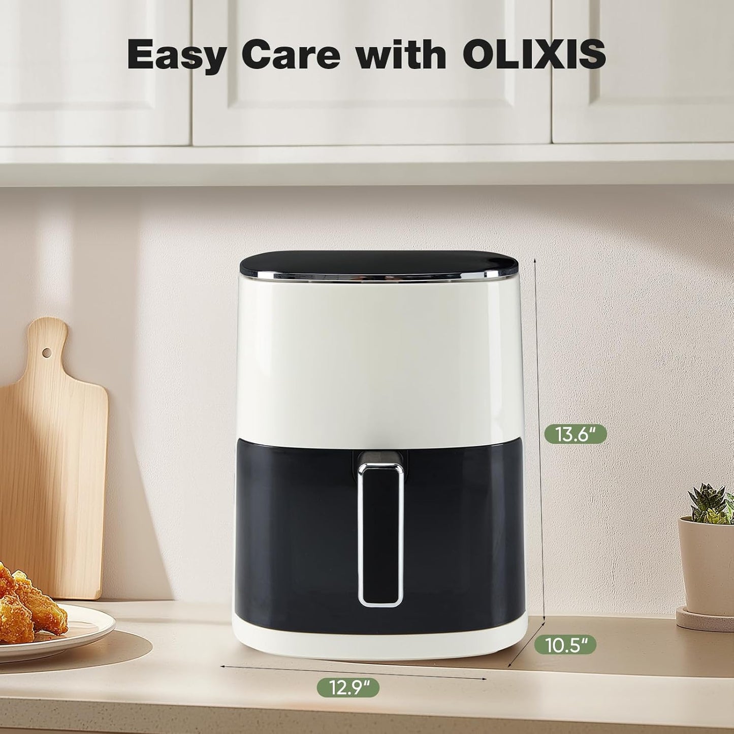 OLIXIS 6 Quart Air Fryer - 12-in-1 Multi-Cooker with Window | Roast, Bake, Dehydrate & More - White