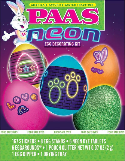 PAAS Neon Easter Egg Decorating Kit - Create Vibrant Eggs for a Fun Family Tradition