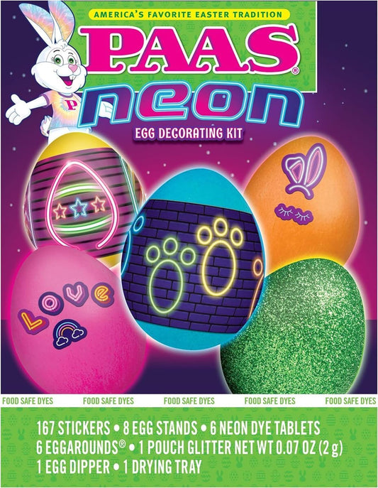 PAAS Neon Easter Egg Decorating Kit - Create Vibrant Eggs for a Fun Family Tradition