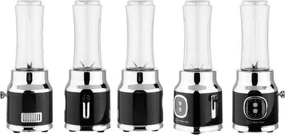 Culinary Chef Retro Smoothie Maker - High Power 300W Personal Blender with Mason Jar | BPA-Free, Dishwasher Safe, Black