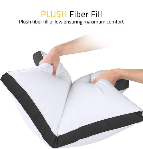 Utopia Bedding Bed Pillows for Sleeping King Size (Black), Set of 2, Soft & Fluffy Pillow with Down Alternative Filling, Cooling, Hotel Quality, Gusseted Pillow for Back, Stomach or Side Sleepers