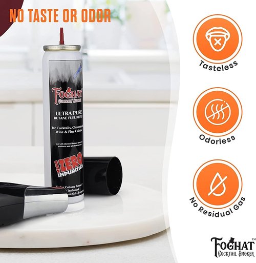 Foghat Culinary Butane Fuel Refill - 60ml Canister for Kitchen Smoking Torches | Food Grade, Ultra Refined