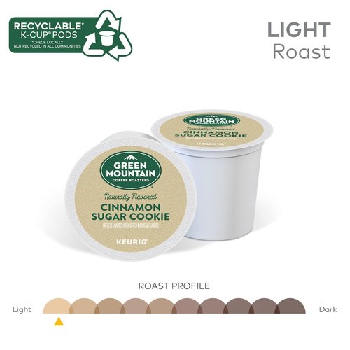 Green Mountain Coffee Roasters Light Roast Pods - Cinnamon Sugar Cookie Flavor | 12 Count