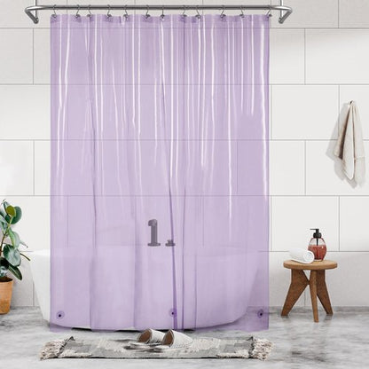 Barossa Design Extra Long Shower Curtain Liner with 3 Magnets - 72" x 84" XL, Waterproof PEVA Lightweight Shower Liner for Bathroom, PVC Free, Metal Grommets - Clear Lavender, 72x84