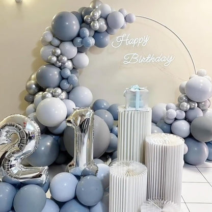 Voircoloria 12-Inch Dusty Blue Balloons - 66-Pack Slate Blue Latex for Weddings & Celebrations