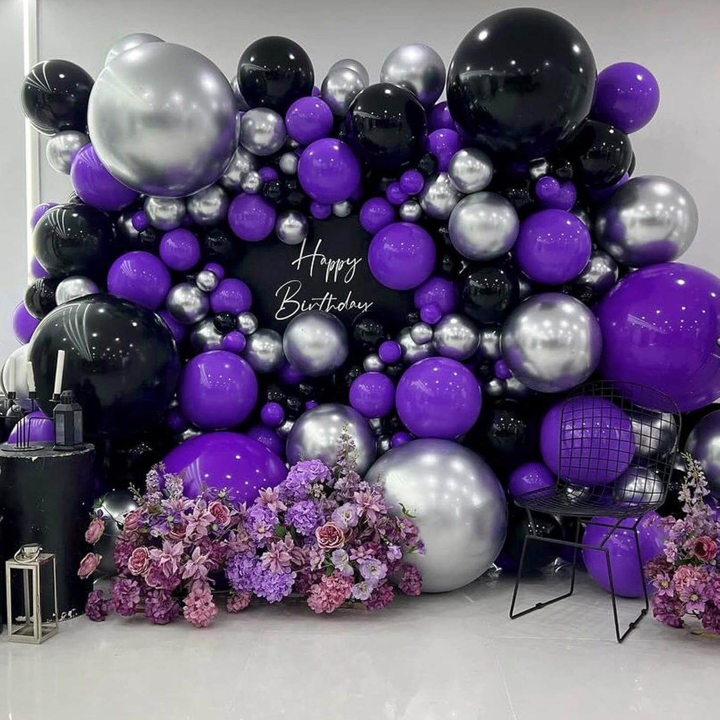 Skiennix Dark Purple Balloons - 120-Piece Set for Graduation, Birthday & Wedding Decor | 5-18 Inch Sizes