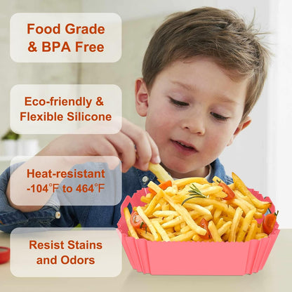 Skiennix Air Fryer Silicone Liners - Reusable 7.1 Inch Square Mats for 4-7 QT Air Fryers | Baking Tray Accessories