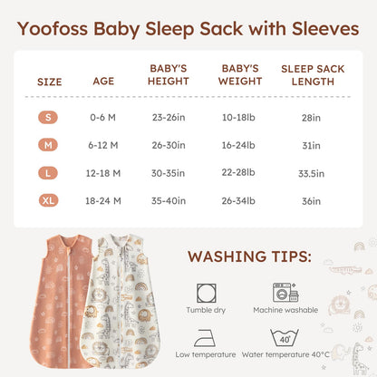 Yoofoss Baby Sleep Sack 6-12 Months, 1.5 Tog Sleep Sack, Fleece Baby Wearable Blanket with 2-Way Zipper, Infant Sleeping Sack, Soft Warm Lightweight(Small)