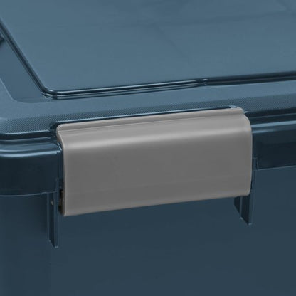 IRIS USA WeatherPro 74 Qt Eco-Friendly Storage Bins - BPA-Free, Stackable & Nestable, 4 Pack - Navy