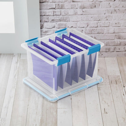 Sterilite 4-Pack Gasket Box | Weather-Resistant Storage Bins with Latching Lids - 32 Quart Heavy-Duty Organizers