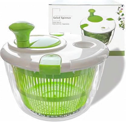 Skiennix Large 5 Qt Salad Spinner - Quick & Easy Lettuce Washer with Colander & Drain Bowl, BPA Free