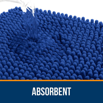 OLANLY Large Bathroom Rugs - Extra Soft Chenille Bath Mats | Quick Dry, Machine Washable, 44x32 Royal Blue
