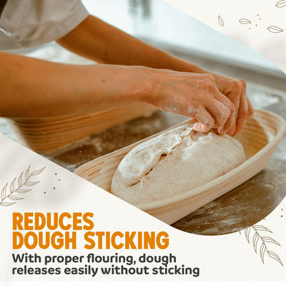 Vollum Banneton Bread Proofing Basket - Handwoven Rattan Cane for Artisan Sourdough | 8.5 x 3 In, 1-Pound Round