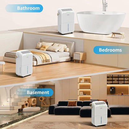 KNKA 2500 Sq.Ft Dehumidifier - Intelligent Humidity Control | 34 Pints, Ideal for Home & Large Rooms