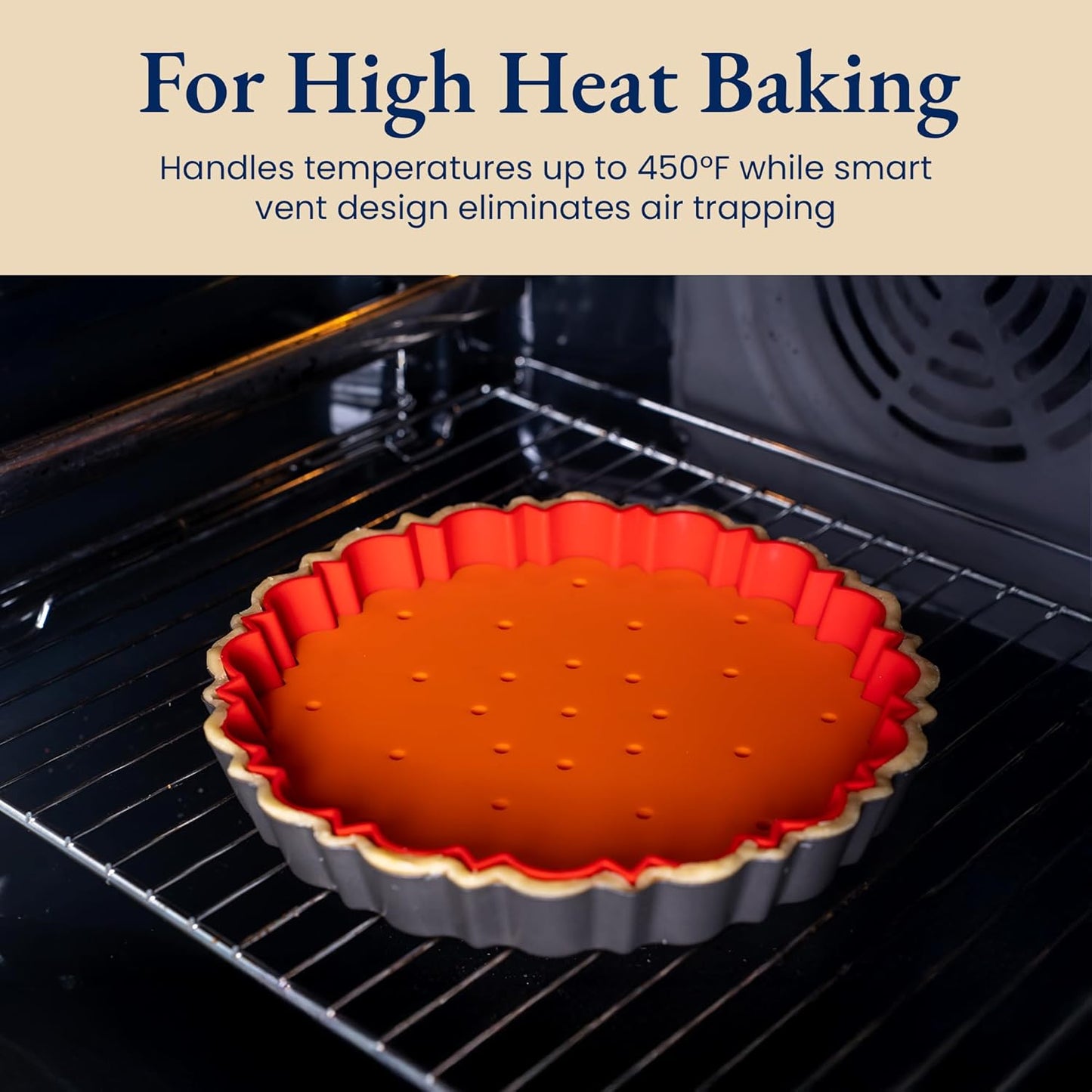 Patz&Patz 9-Inch All-in-One Fluted Tart Pan - Nonstick Carbon Steel with Removable Bottom & Silicone Crust Shaper
