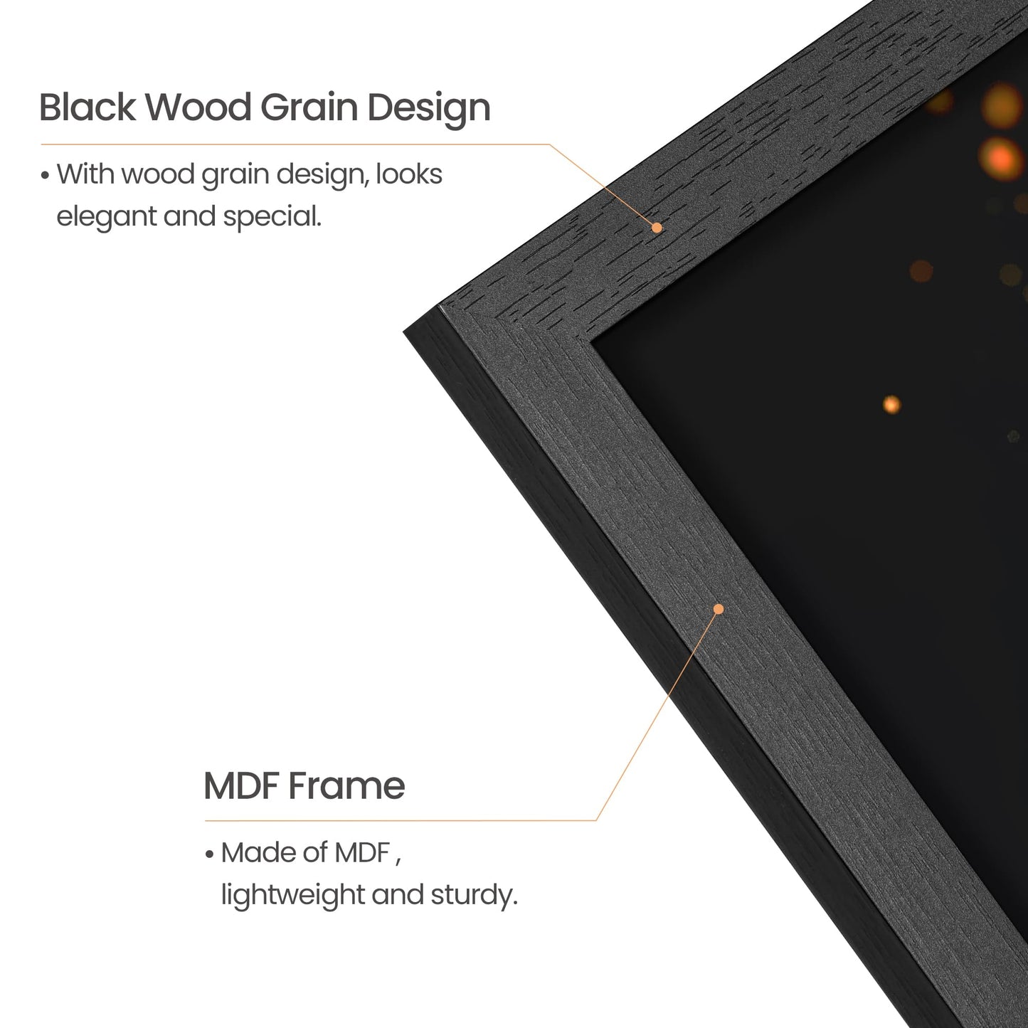 upsimples 8x10 Picture Frame, Wall Gallery Photo Frames with Engineered Wood, Black 1 Pack