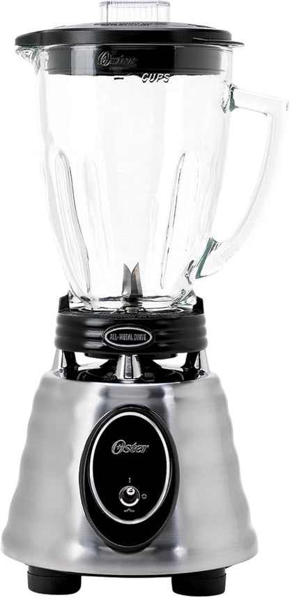 Oster Classic Series Blender - 1000W Power, 6-Cup Glass Jar, Stainless Steel Finish