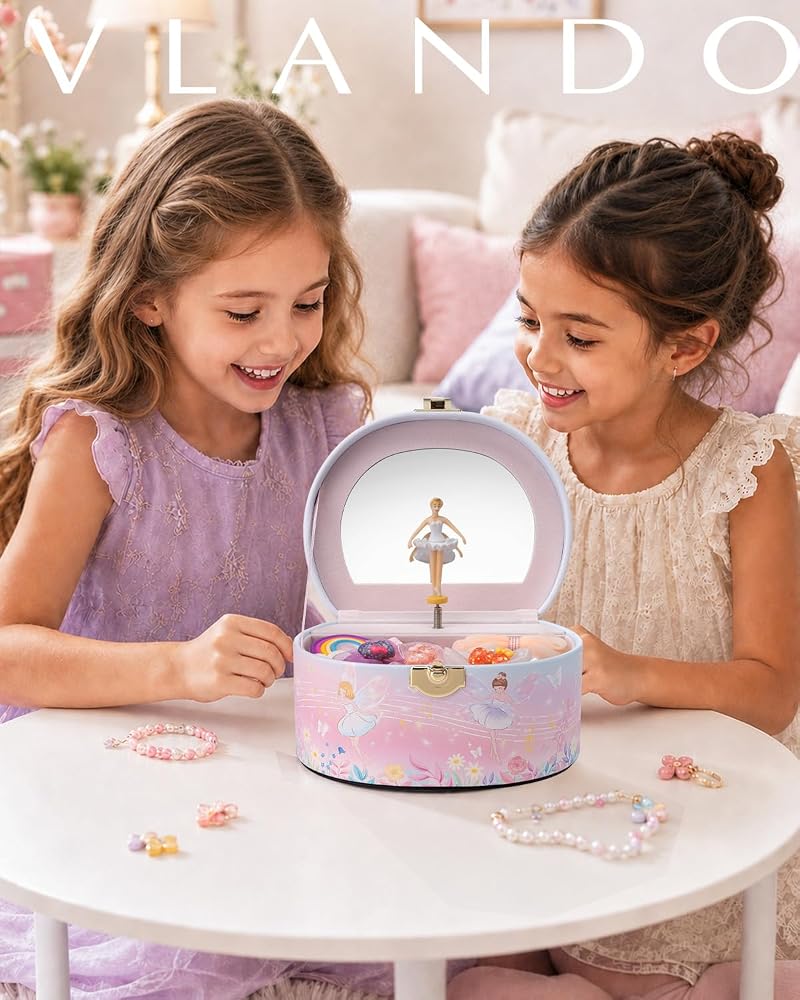 VLANDO Fairy Variation: Musical Jewelry Box for Girls – Arc Design, Spinning Ballerina