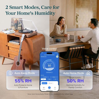 LEVOIT 6000S Smart Evaporative Humidifier - 23L Capacity, 72-Hour Run Time, Premium Filter, Sleep Mode