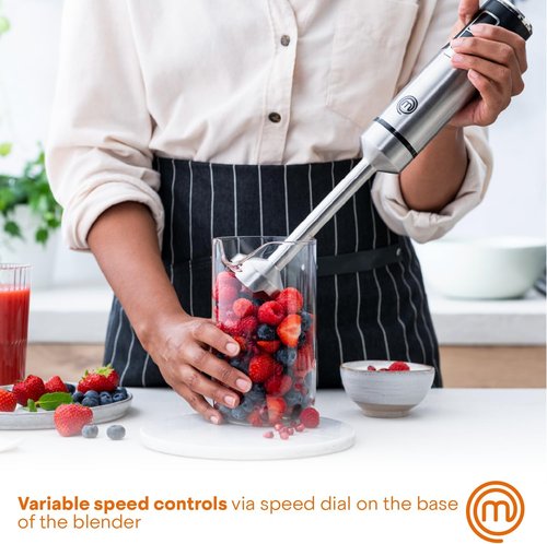 MasterChef Immersion Blender - Powerful 400W Handheld Puree Stick with Variable Speed Control | Stainless Steel