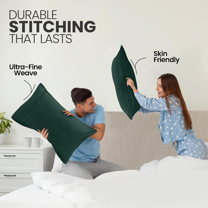 Utopia Bedding Queen Pillow Cases - Soft Brushed Microfiber - 2 Pack, Fade Resistant | 20 X 30 Inches, Emerald