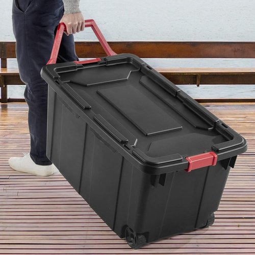 **Regine Switzerland 40 Gallon Heavy-Duty Storage Bins - Durable Lids & Secure Latching Buckles | Stackable Organizing Solution (2 Pack)**