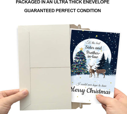 Prime Greetings Christmas Card - Eco-Friendly Design for Sister & Brother-in-Law | 5in x 7.75in, Thick Card Stock