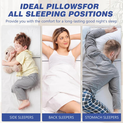 Vorouhals Hotel Collection Bed Pillows - Cooling Down Alternative | 2-Pack Standard Size for All Sleepers