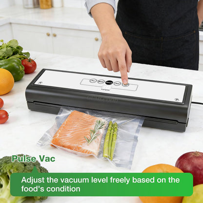 Skiennix Automatic Vacuum Sealer Machine - 5-in-1 Food Sealer for Dry & Moist Items | Includes 10 Storage Bags