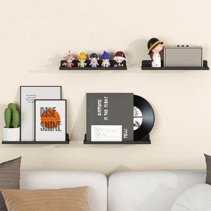 Lifewit Floating Shelves - 15" Acrylic Wall Organizer for Perfume & Makeup | 6 Pack, Black