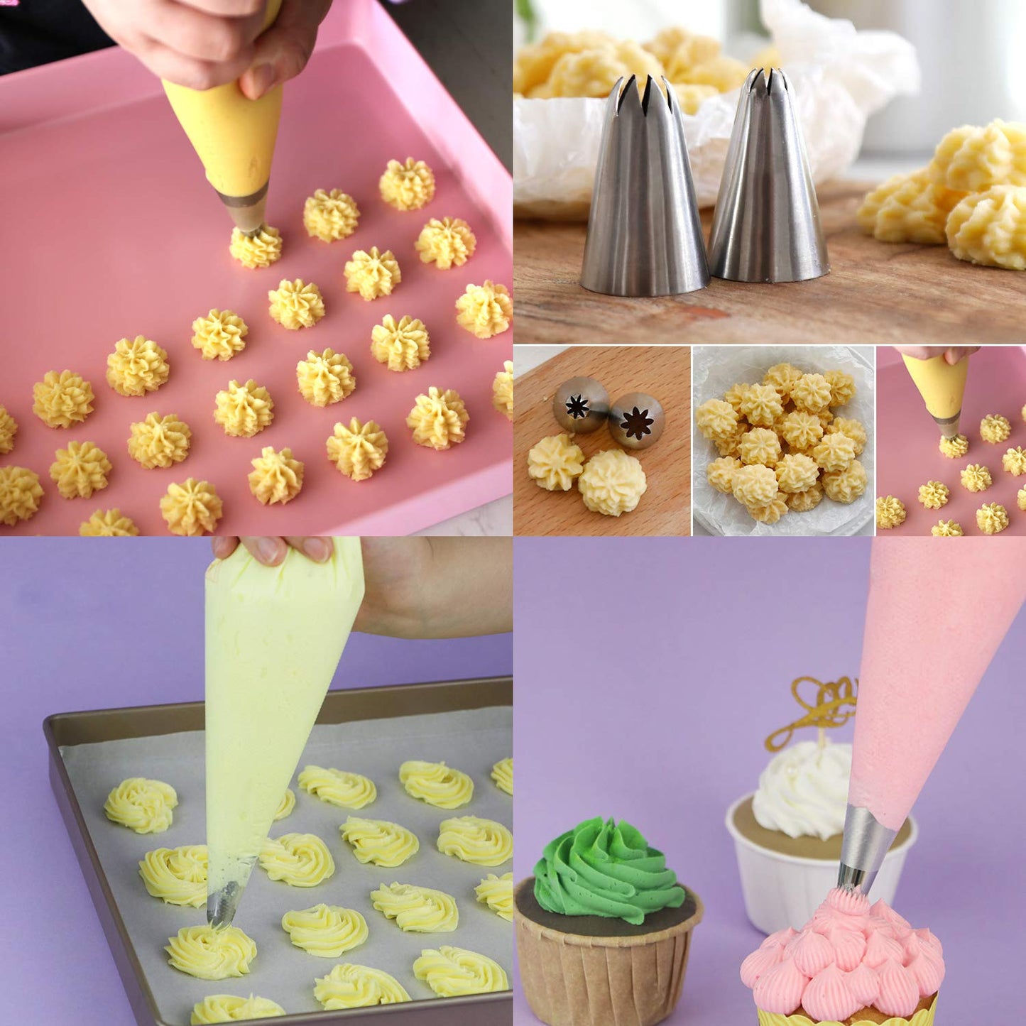 TOSSOW Cake Decorating Supplies 24Pcs Professional Stainless Steel DIY Icing 1Pcs Reusable Coupler & Storage Case Icing Piping Nozzles Pastry Decorating Tips Cake Cupcake Decorator icing dispenser