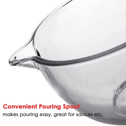 FIRJOY Glass Mixing Bowl 5 QT for KitchenAid 4.5 and 5 Quart Tilt-Head Stand Mixers