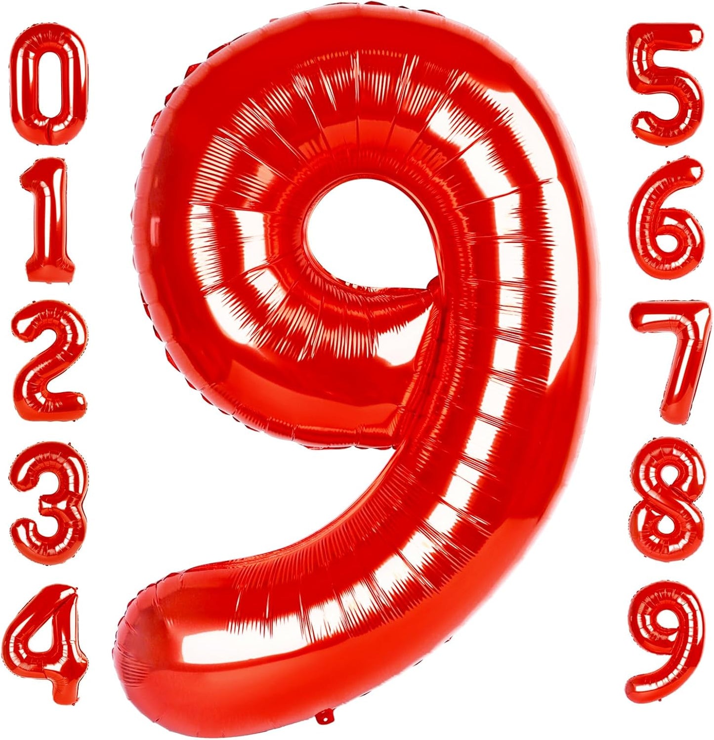 Regine Switzerland 40-Inch Red Number 9 Balloon - Perfect for Birthday Parties, Weddings & Graduations