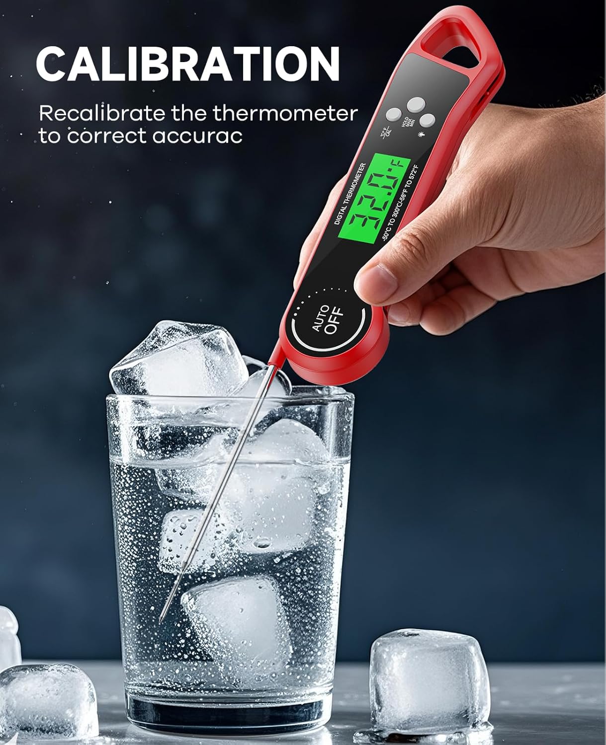 Skiennix Digital Meat Thermometer - Instant Read with Backlight & Waterproof Design for BBQ, Turkey, Candy, Beef