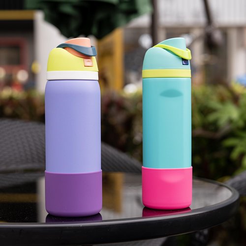 Diumepo Silicone Water Bottle Boot for Owala 24 oz, Anti-Slip Protective Sleeve for Owala Twist & FreeSip & Flip Stainless Steel Water Bottle, Boot Bottom Base for Owala (Purple)
