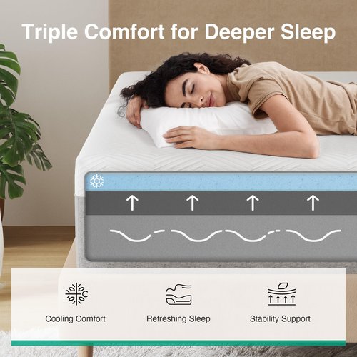 Novilla Queen Size Mattress, 12 inch Gel Memory Foam Mattress for a Cool Sleep & Pressure Relief, Medium Firm Feel with Motion Isolating, Bliss