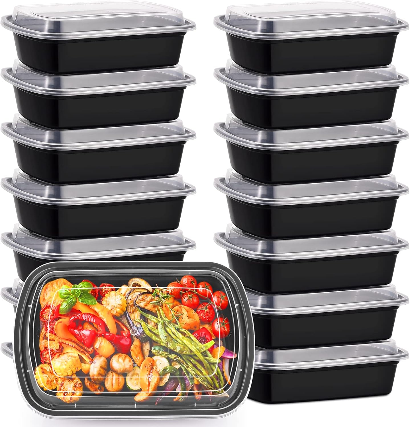 Skiennix 38oz Meal Prep Containers - Extra Large, Thick, Reusable & BPA-Free | 30-Pack, Microwave Safe