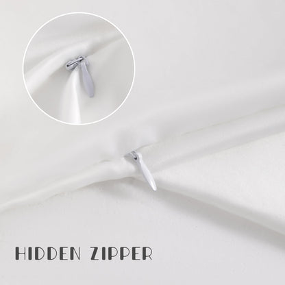 NTBAY Zippered Silk Satin Toddler Pillowcases - 2 Pack Hidden Zipper 13x18 Pillowcases - Luxury and Silky Baby Travel Pillow Covers, White
