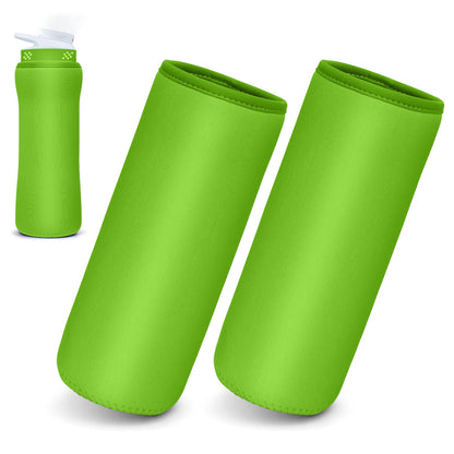 Water Bottle Sleeve Compatible with Cir-kul Water Bottle - 2 Pcs Sleeve Compatible with Cir-kul Plastic 22oz & Stainless Steel Bottle - Insulated Cover for Retaining Temperature,（Bright green-2p-22oz）