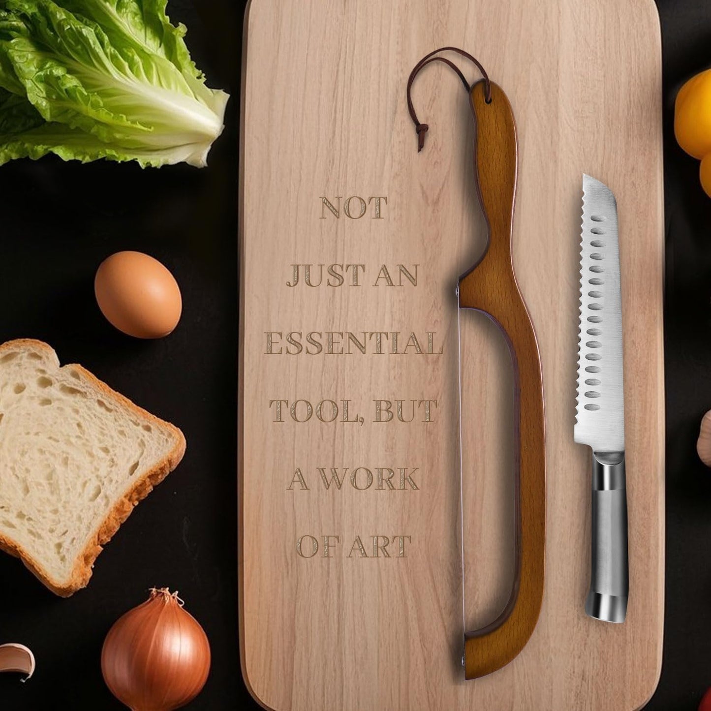 Skiennix Sourdough Bread Knife - Ergonomic Serrated Cutter for Easy Slicing | 2-Pack Set