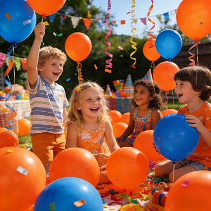Orange Latex Balloons by [Brand Name] - 110pcs 12-Inch for Birthday Parties & Baby Showers