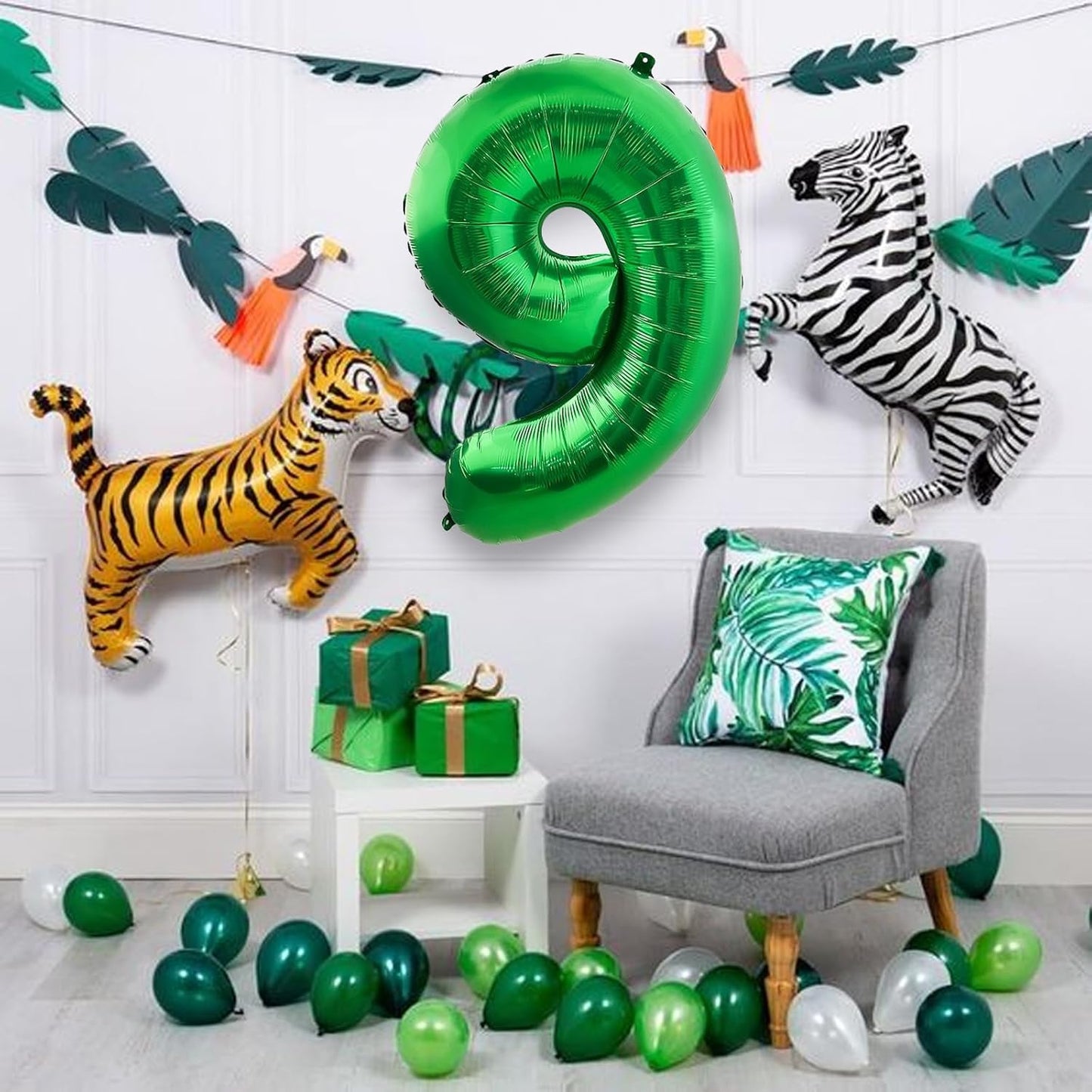 Number Balloons | Giant Green Number 9 Balloon - 40 Inch for St. Patrick's Day Birthday Decorations