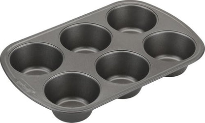 GoodCook Jumbo Texas Muffin Pan - 6-Cup Nonstick Steel Bakeware | Gray Finish